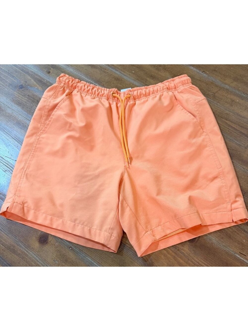 DSG Mens Orange Swim Trunks With Elastic Waist & Drawstring Size S